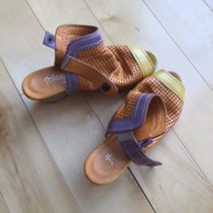 JBloom Tricolor Perforated Leather Sandals